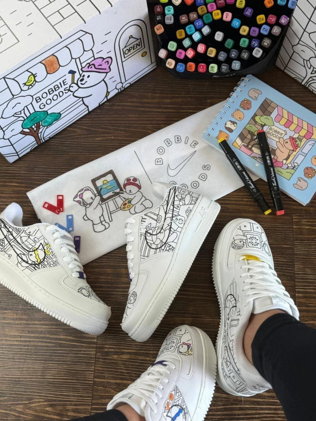 Tênis Air Force x Bobbie Goods Para Colorir