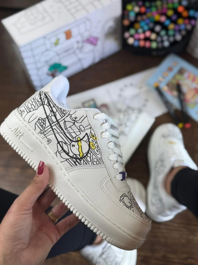 Tênis Air Force x Bobbie Goods Para Colorir